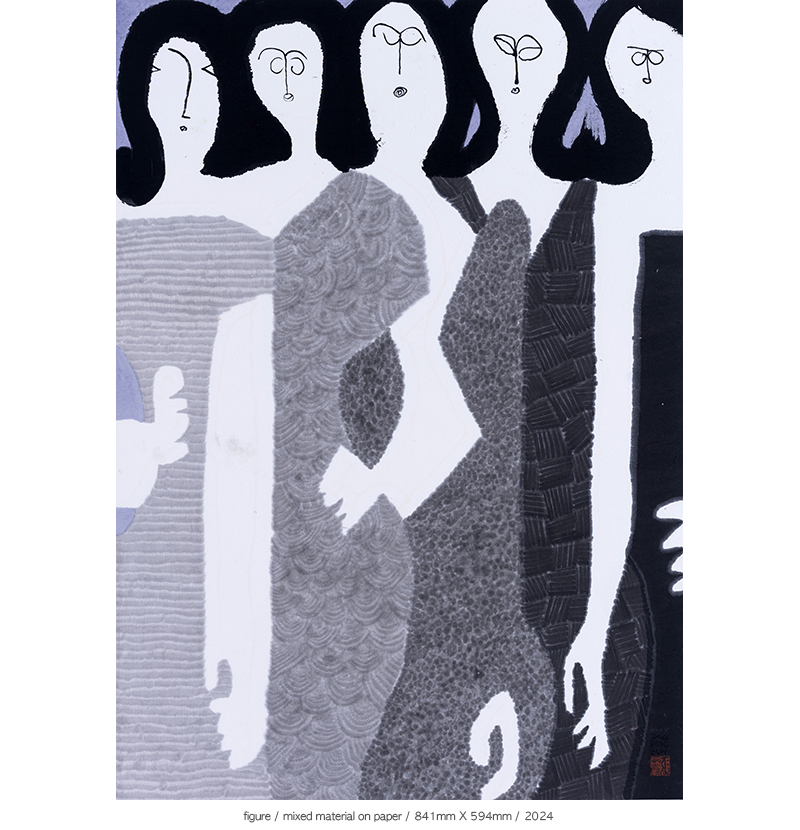 Jang Byeong Eun · Eastbrush · 张炳彥 · figure · mixed_material_on_paper · 841mm_x_594mm · 2024